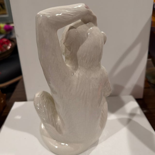 1950s 1960s Glazed Ceramic Italian Monkey Figurine Mid Century Modern Sculpture Italy For Sale - Image 5 of 8
