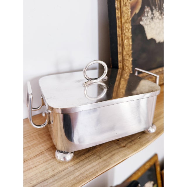 Metal Vintage Ellerman Lines Silver Plated Sardine Serving Box For Sale - Image 7 of 8