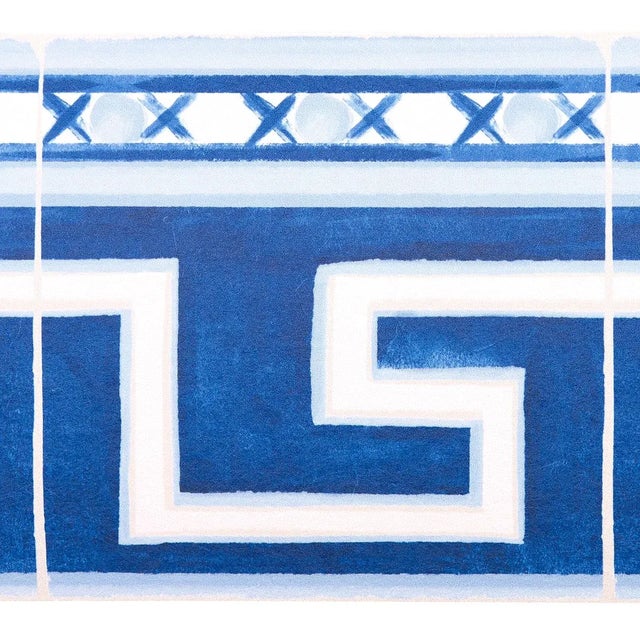 Contemporary Sample - Schumacher X Mary McDonald Azulejos Border in Azure For Sale - Image 3 of 6