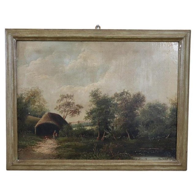 English Landscape, Oil Painting on Canvas, Late 19th Century, Framed For Sale - Image 9 of 9