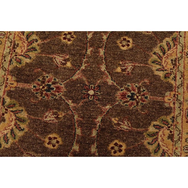 Textile Agra Runner 2’7” X 13’9” Brown Wool Traditional Hand-Knotted Oriental Rug For Sale - Image 7 of 14