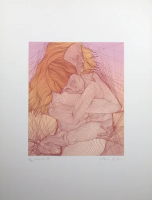 1980s "La Mere Et Son Fils" Figurative Serigraph Print by Guillaume Azoulay