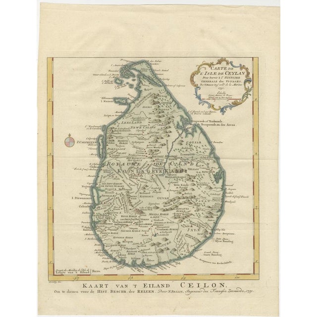 Antique Map Sri Lanka Ceylon Bellin 1750 – Kingdom of Kandy Enlightenment Map : This elegant mid-18th century map titled...
