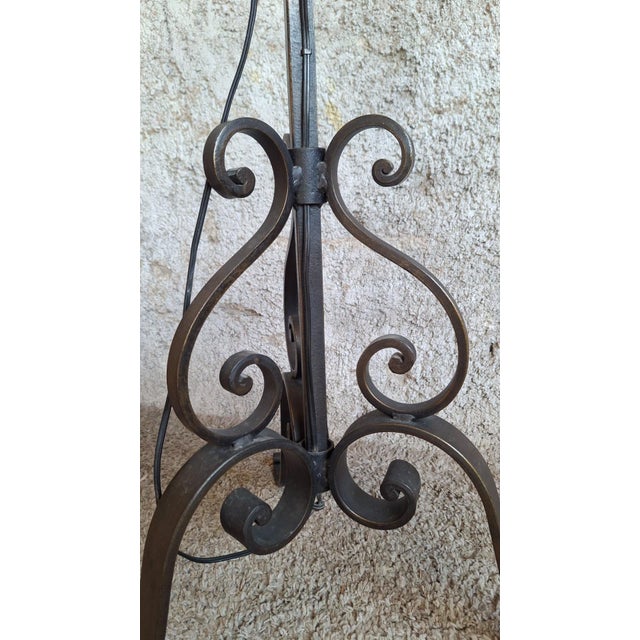 20th Century Classical Wrought Iron Tripod Floor Lamp, 1890s For Sale - Image 6 of 8