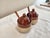 1970s Vintage Stoneware Brown Glaze Double Condiment Jars Houston Foods 21979 - a Pair For Sale - Image 5 of 7