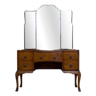 Art Deco Dressing Table in Oak, 1930s For Sale