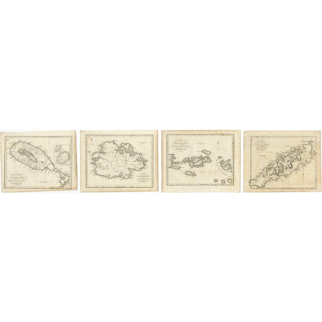 Antique Caribbean Maps of St. Kitts, Antigua, Virgin Islands & Tobago, 1818, Set of 4 For Sale