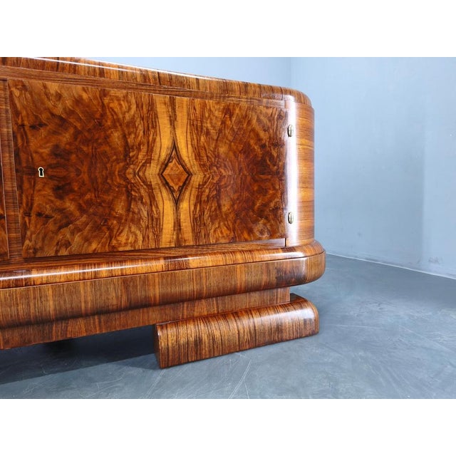 Art Deco Walnut Sideboard, Czechoslovakia, 1930s For Sale - Image 17 of 18