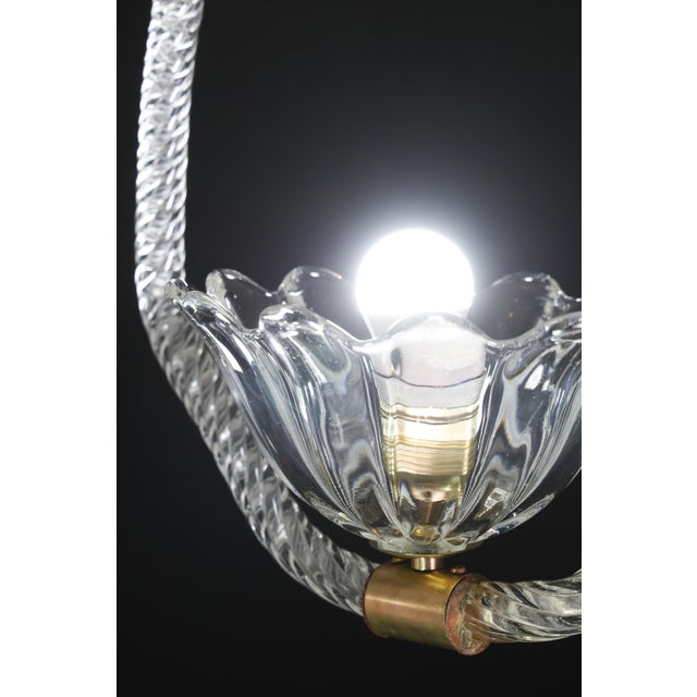 Petite Art Deco Pendant Chandelier by Ercole Barovier, 1940s For Sale - Image 14 of 18