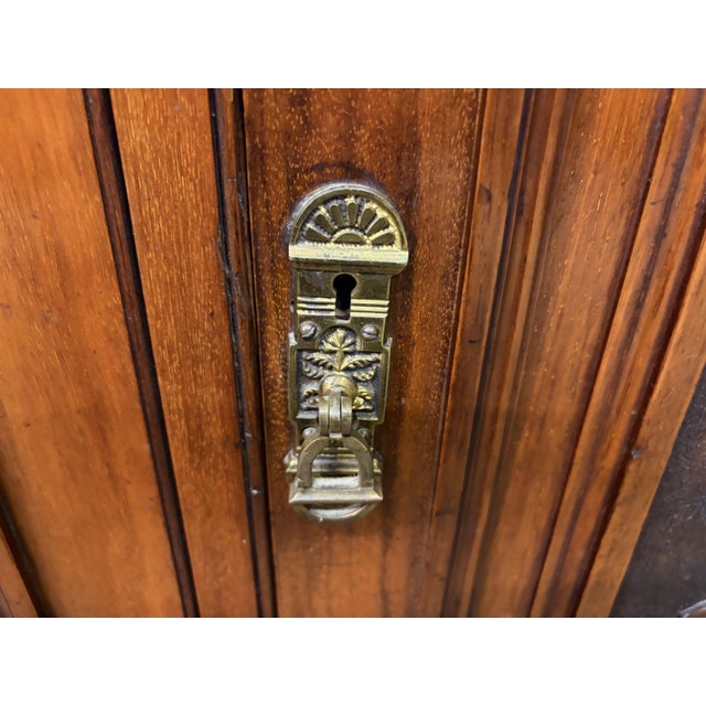 19th Century Victorian Carved Walnu Bookcase witht Secretaire, 1880 For Sale - Image 5 of 18