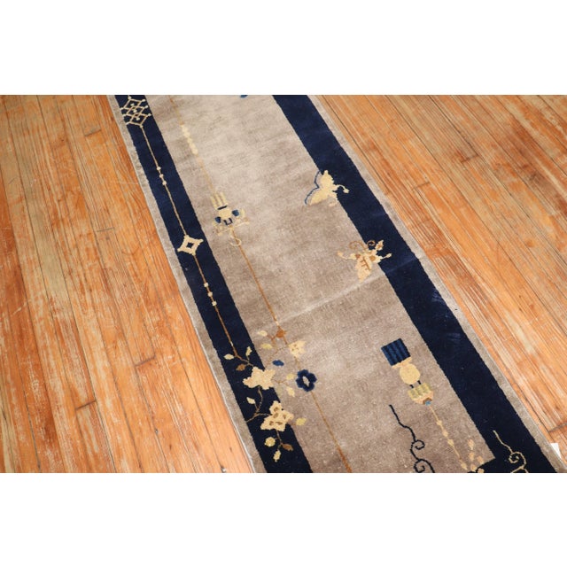 Early 20th Century Early 20th Century Narrow Antique Chinese Runner - 2' x 9'5" For Sale - Image 5 of 8