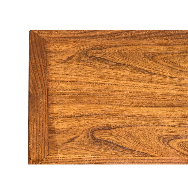 Chinese Moon Face Narrow Wood Grain Brown Drawers Side Table Cabinet For Sale - Image 14 of 16