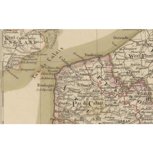 Antique Map of Alsace, Lorraine and Champagne in Northeastern France, 1858 For Sale - Image 6 of 10