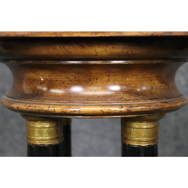 Italian Neoclassical Ebonized Brass Bound Four Column Pedestal For Sale - Image 4 of 8