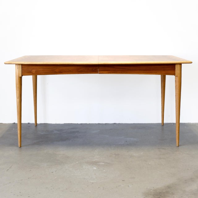 1950s Lane Furniture "Acclaim" Walnut & Ash Dining Table For Sale - Image 5 of 12
