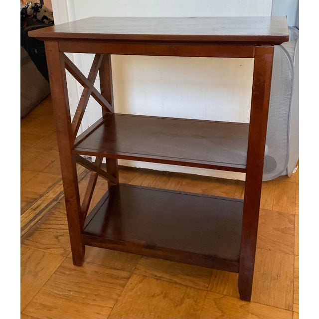 1950s Dark Wood Rectangle End & Side Table, Walnut or Mahogany For Sale - Image 4 of 4
