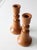 Wood Vintage Handmade Wooden Candlestick Holders Pair For Sale - Image 7 of 10
