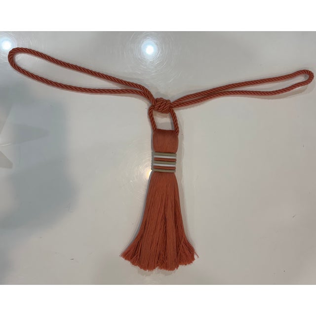 2020s Samuel & Sons Cabana Single Tassel Tieback in Color 08 Melon For Sale - Image 5 of 8