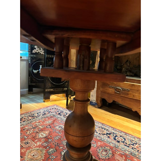 Wood Antique Queen Anne Pad Foot Birdcage Round Tilt-Top Table For Sale - Image 7 of 9
