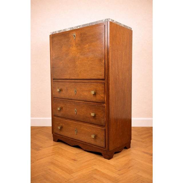1920s Art Deco Mahogany Secretaire, 1920s For Sale - Image 5 of 8