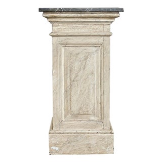 French 19th Century Faux Marble Painted Pedestal For Sale