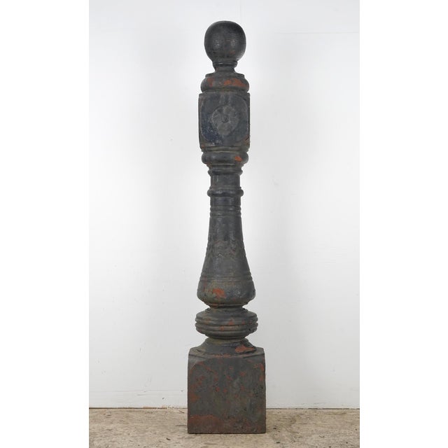 Pair of Antique Victorian 47.5 In. Cast Iron Newel Posts For Sale - Image 11 of 14