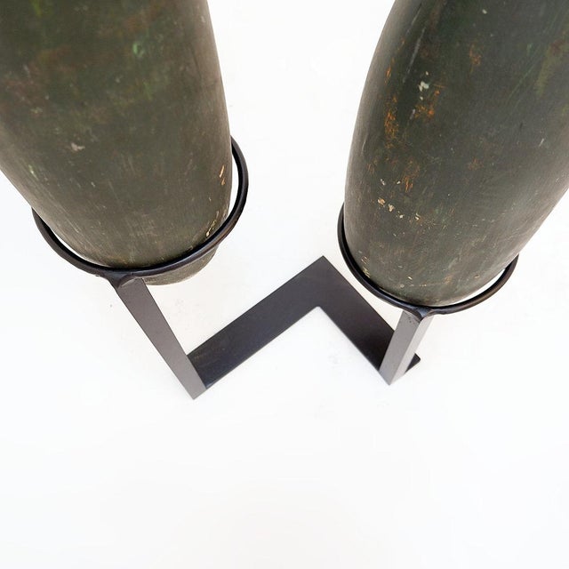 Vintage Tall Wooden Exercise Clubs on Base, Set of 2 For Sale - Image 14 of 15