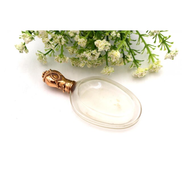 Perfume Bottle in Cut Glass with Embossed Lid For Sale - Image 3 of 6