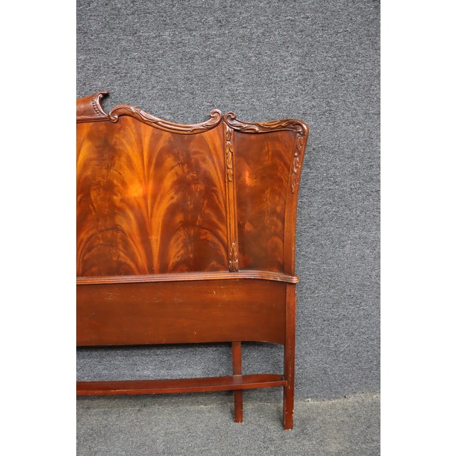Mid 20th Century Mid Century Flame Mahogany Double Headboard For Sale - Image 5 of 9