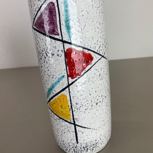 Graphic Fat Lava Multi-Color Vase from Scheurich, Germany Wgp, 1970s For Sale - Image 11 of 18