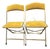 Pair of Vintage Gold Velvet Folding Bridge Chairs For Sale