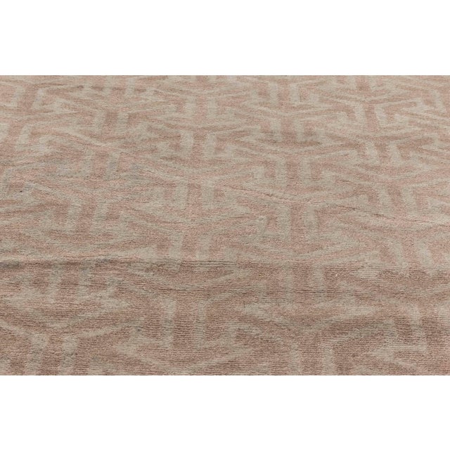 Early 21st Century Modern Geometric Tibetan Terra Rug in Natural Wool by Doris Leslie Blau For Sale - Image 5 of 8