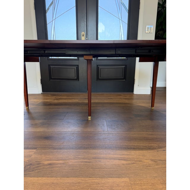 Brown 1990s Henkel-Harris Wild Black Cherry Double Drop-Leaf Dining Table With Three Leaves & Original Storage Carton, Style No. 2238 For Sale - Image 8 of 13