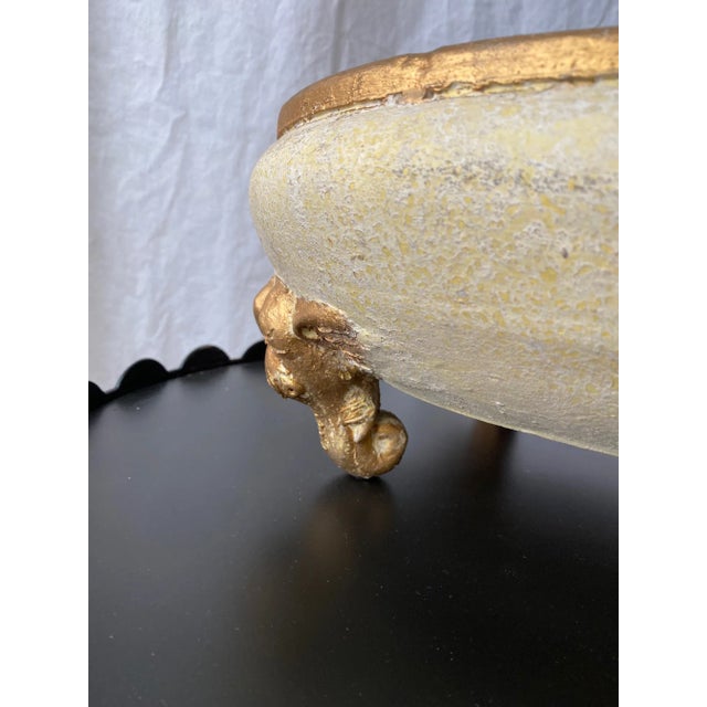 Indian 1980s Ceramic Bowl With Elephant Sculpted Base For Sale - Image 3 of 8