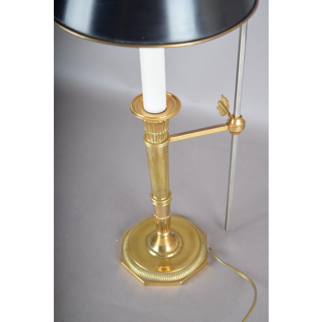 Brass Bouillotte Table Lamp with Adjustable Black Metal Shade, 1950s For Sale - Image 15 of 16