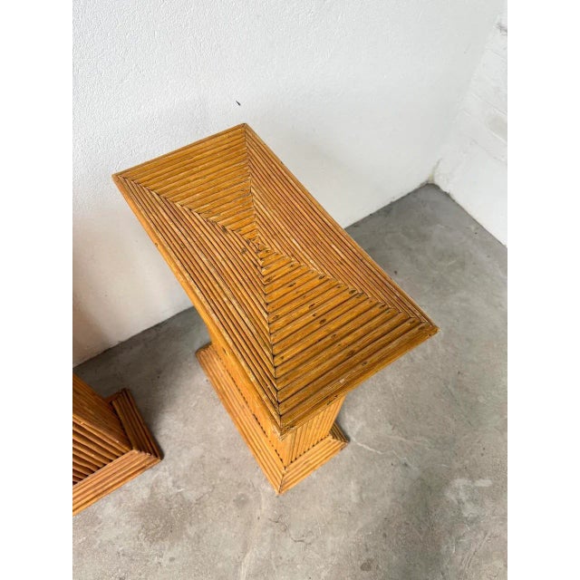 Pedestals in Rattan, 1960s, Set of 2 For Sale - Image 13 of 18