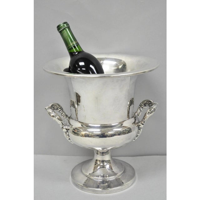 Vintage Bristol Regency Style Silver Plated Trophy Cup Urn Champagne Chiller Bar Ice Bucket. Circa Mid 20th Century....