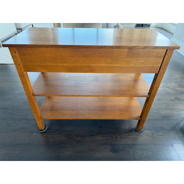 Authentic Stickley Mission Collection Server/Console/Buffet, Model 640, crafted in solid oak and finished in Stickley #35...