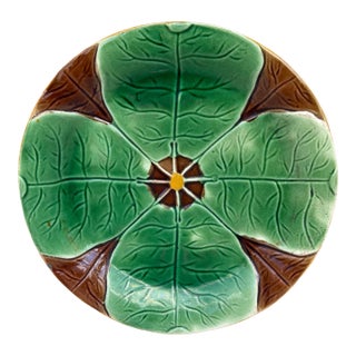 19th Century Majolica Water Lily Plate Joseph Holcroft For Sale