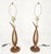 Pair of Mid Century Modern Oiled Walnut Turned Bases c1970s Table Lamps MINT For Sale - Image 9 of 11