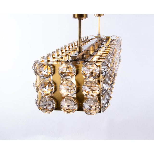 Metal Large Flush Mount in Crystal & Brass from Lobmeyr / Bakalowits & Sons, Vienna For Sale - Image 7 of 18