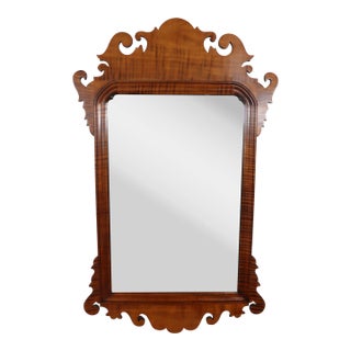 Tiger Maple Chippendale Mirror For Sale