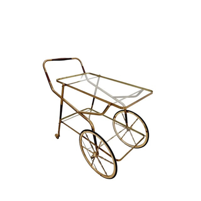 Hollywood Regency Neoclassical Serving or Drinks Trolley by Cesare Lacca, Italy, 1950s For Sale - Image 6 of 6