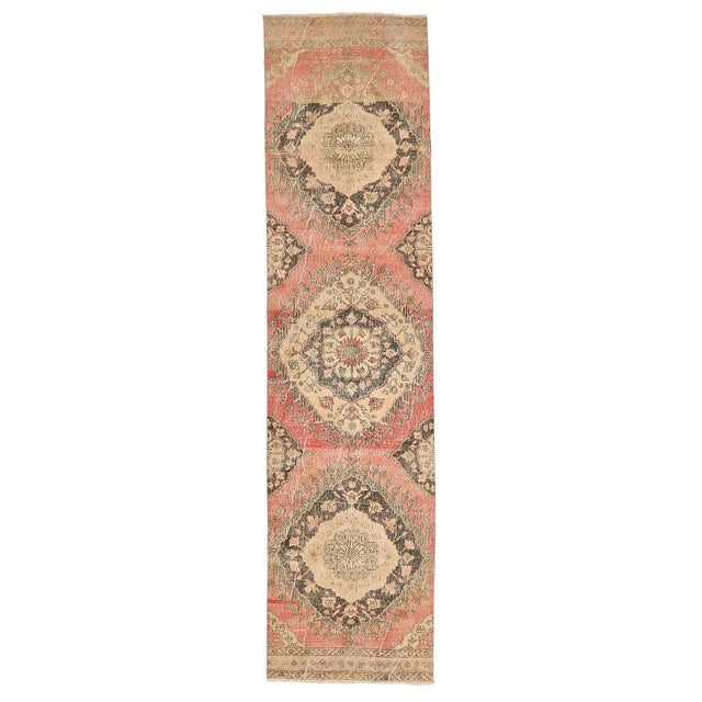 Textile Mid 20th Century Vintage Decorative Turkish Runner Rug For Sale - Image 7 of 7