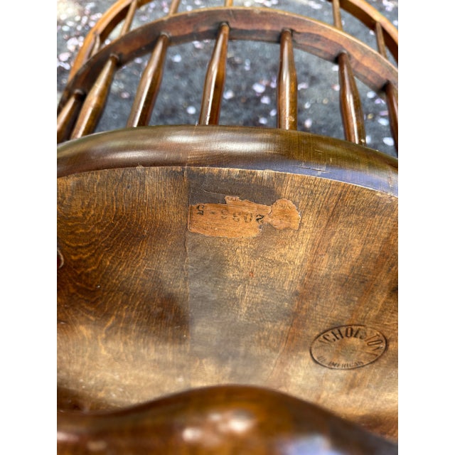 This is a rare set of 5 Nichols and Stone Windsor Chairs. Measuring 18 inches in length, 36 inches in height, and 22...