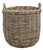 Round Rattan Storage Basket With Handles Decorative For Sale