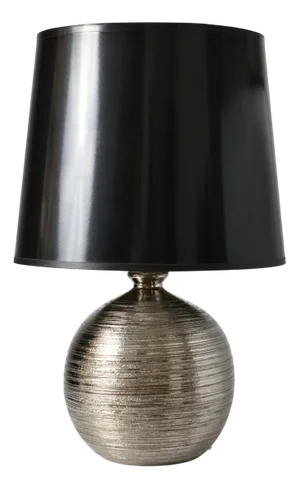 Ball-Shaped Silver Ceramic Table Lamp by Aldo Londi for Bitossi, 1970s