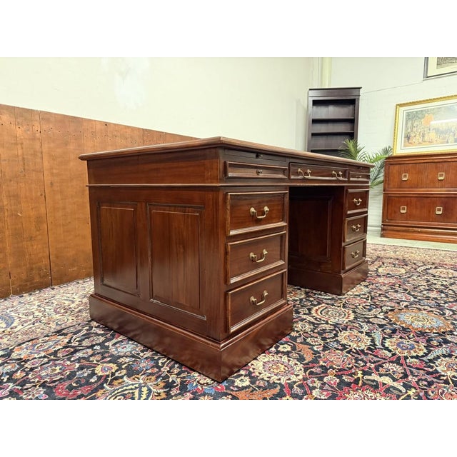 English Desk in Teak with Leather For Sale - Image 5 of 18