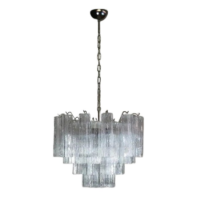 Murano Glass Chandelier, 36 Glass Clean Tube For Sale