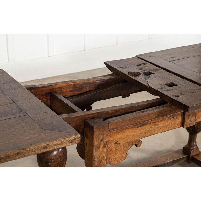 17th Century English Oak Draw-Leaf Refectory Table, 1680 For Sale - Image 17 of 18